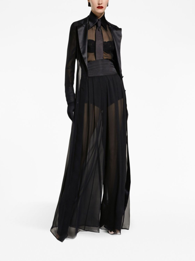 Shop Dolce & Gabbana Silk Trousers In Black