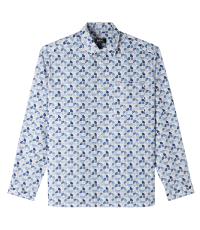 Apc Malo Shirt In Iaa - Blue