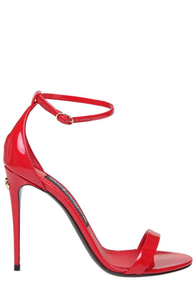 Shop Dolce & Gabbana Ankle Strap Sandals In Red