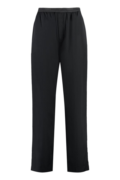 Shop Balenciaga Elasticated Waist Trousers In Black