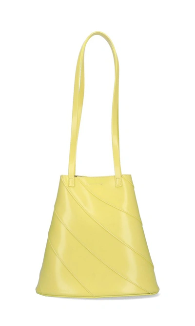 Shop Kiko Kostadinov Twisted Mini Shopper Shoulder Bag In Yellow