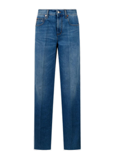 Shop Gucci Washed Denim Jeans In Blue