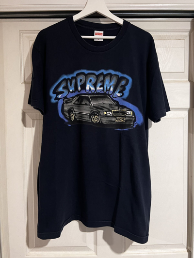 Pre-owned Supreme King Phade Mercedes Benz 190e Tee In Navy | ModeSens