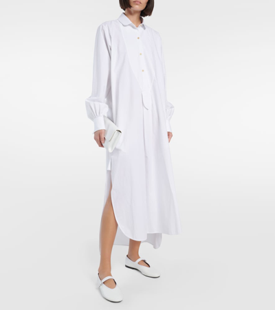 The Row Boheme Mj Leather Ballerina Shoes In White