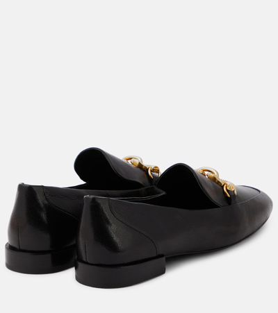 Shop Tory Burch Jessa Embellished Leather Loafers In Black