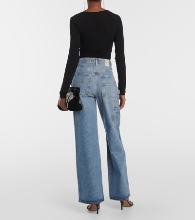 Shop Agolde Magda Wide-leg Jeans In Blue