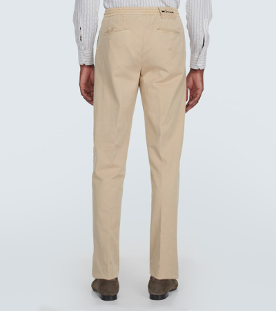 Shop Kiton Straight Pants In Beige