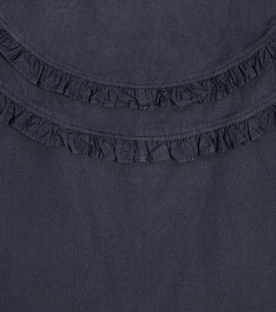 The New Society Jimena Ruffled Cotton Blouse In Blue