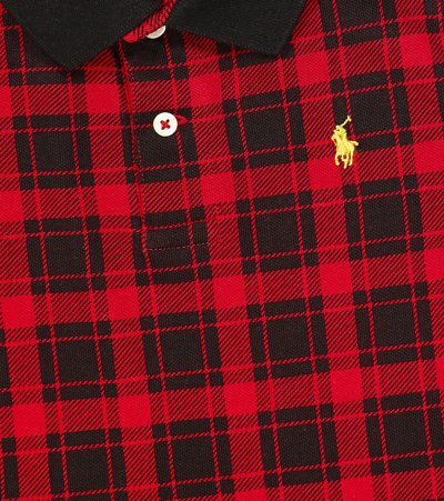 Shop Polo Ralph Lauren Tartan Cotton Polo Shirt In Red