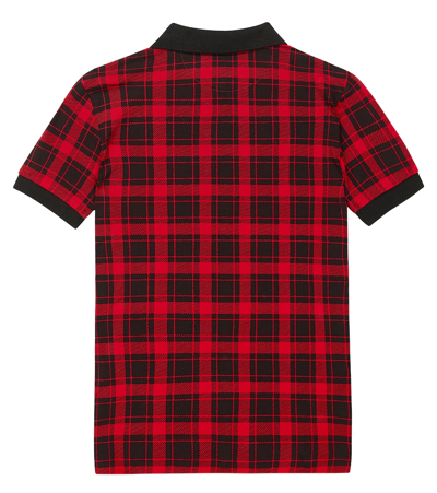 Shop Polo Ralph Lauren Tartan Cotton Polo Shirt In Red