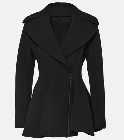 Shop Alaïa Princess Wool-blend Coat In Black