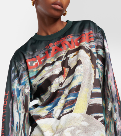 Shop Burberry Printed Jersey Top In Multicoloured