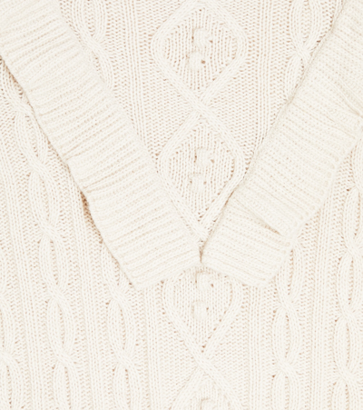 The New Society Lucia Cable-knit Wool-blend Sweater In Beige