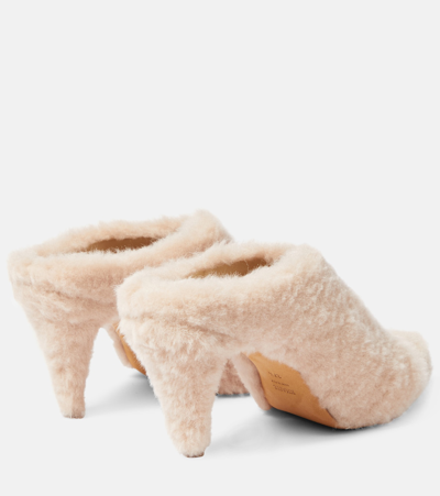Khaite Marion Shearling Sandal In Pink
