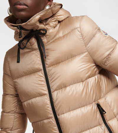 Shop Moncler Suyen Down Coat In Beige