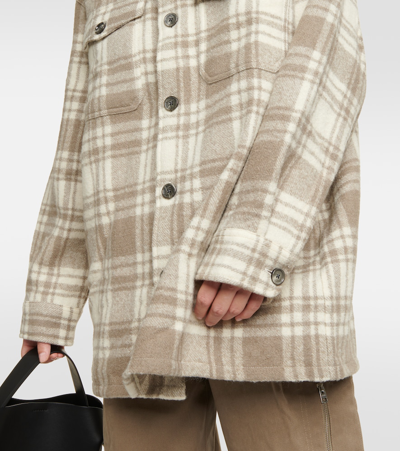 Ami Alexandre Mattiussi Maxi Printed Wool Shirt In Neutrals