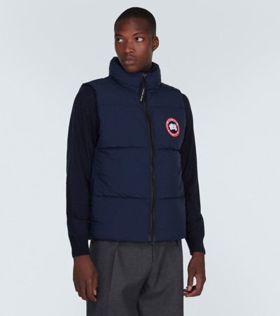 Canada Goose Mens Atlantic Navy Lawrence Quilted Shell-down Vest In Blue