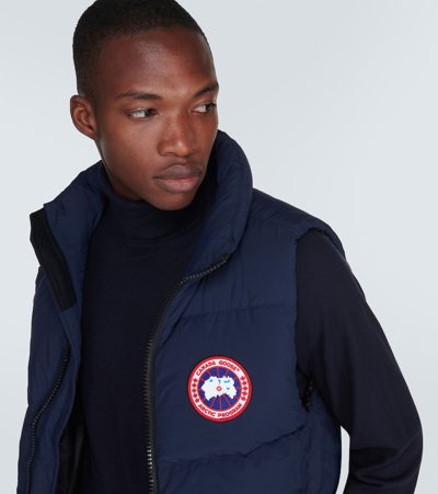 Canada Goose Mens Atlantic Navy Lawrence Quilted Shell-down Vest In Blue