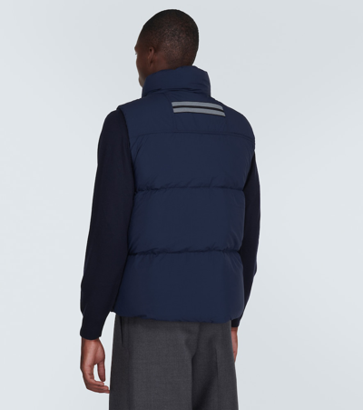 Canada Goose Mens Atlantic Navy Lawrence Quilted Shell-down Vest In Blue