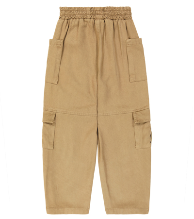 Monnalisa Wide-leg Cargo Pants In Brown