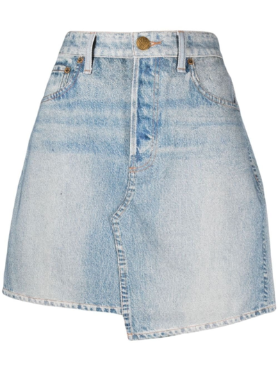 Shop Rag & Bone Miramar Denim Skirt With Asymmetric Hemline In Blue