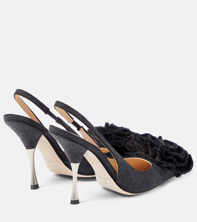 Blumarine 55mm Jeanne Leather Slingbacks In Blue