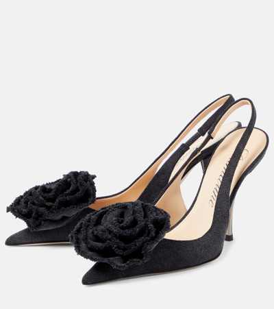 Blumarine 55mm Jeanne Leather Slingbacks In Blue