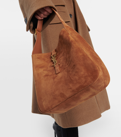 Saint Laurent Le 5 À 7 Small Suede Shoulder Bag In Brown