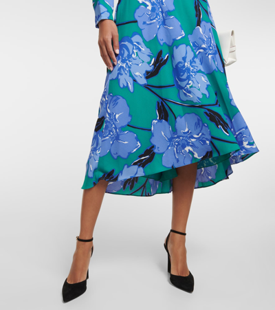 Shop Diane Von Furstenberg Feronia Floral Crêpe Midi Dress In Multicoloured