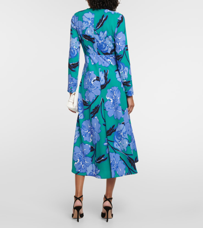 Shop Diane Von Furstenberg Feronia Floral Crêpe Midi Dress In Multicoloured