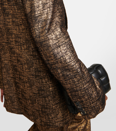 Shop Dries Van Noten Blanchet Tweed Blazer In Gold