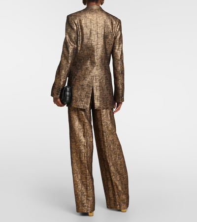 Shop Dries Van Noten Blanchet Tweed Blazer In Gold