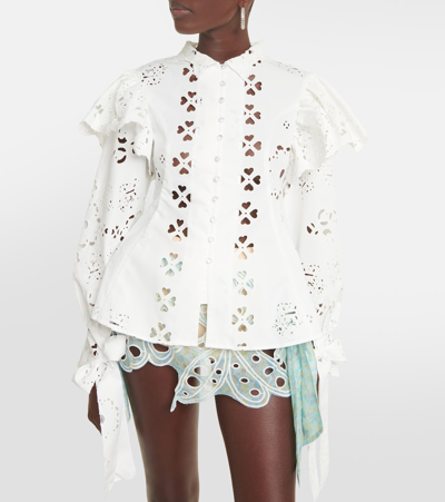 Shop Susan Fang Broderie Anglaise Blouse In White