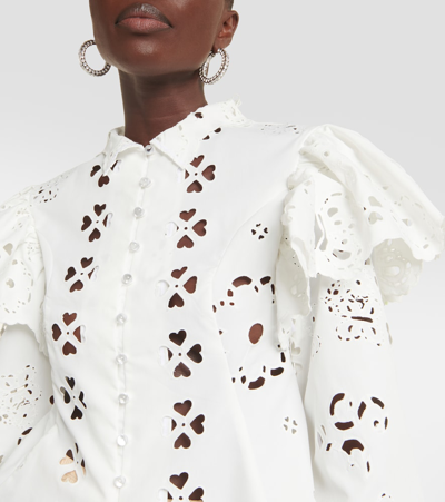 Shop Susan Fang Broderie Anglaise Blouse In White