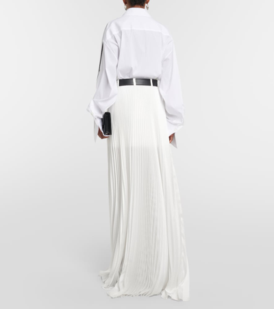 Shop Peter Do Belted Pleated Midi Skirt In White