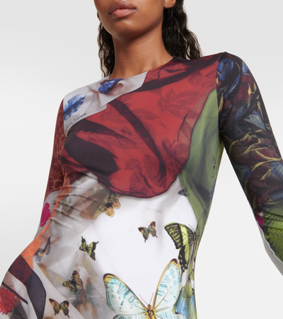 Shop Marine Serre Scarves Second Skin Jersey Catsuit In Multicoloured