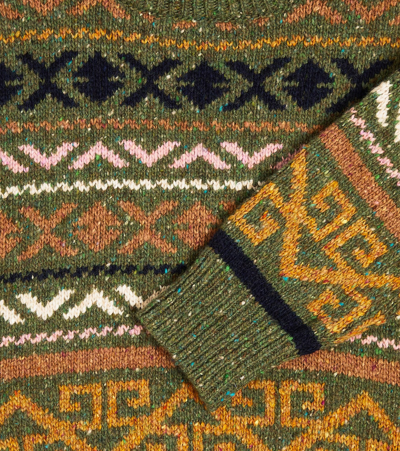 The New Society Tirso Intarsia Wool-blend Sweater In Green