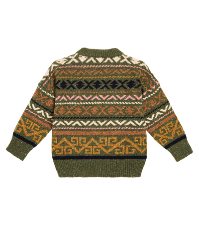 The New Society Tirso Intarsia Wool-blend Sweater In Green