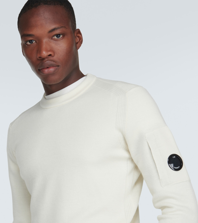Shop C.p. Company Wool-blend Sweater In White