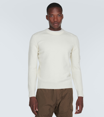 Shop C.p. Company C. P. Company Wool-blend Sweater In White