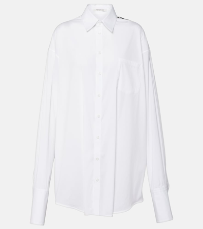 Shop Peter Do Oversized Cotton-blend Shirt In White