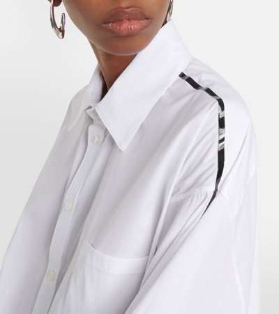Shop Peter Do Oversized Cotton-blend Shirt In White