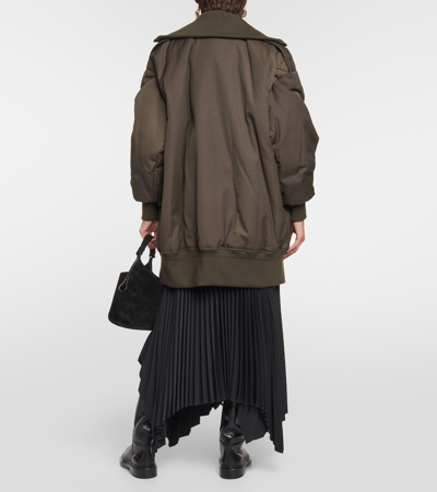 Shop Tod's Oversized Bomber Jacket In Brown
