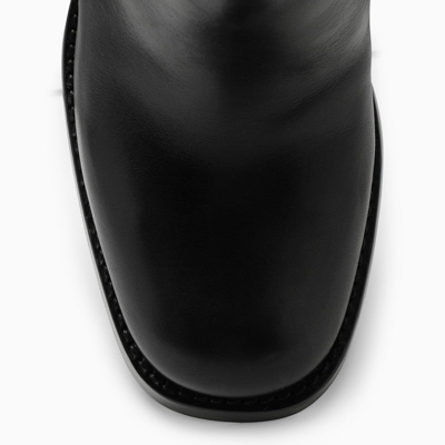 Shop Prada Knee-high Boot With Heel In Black Leather Women