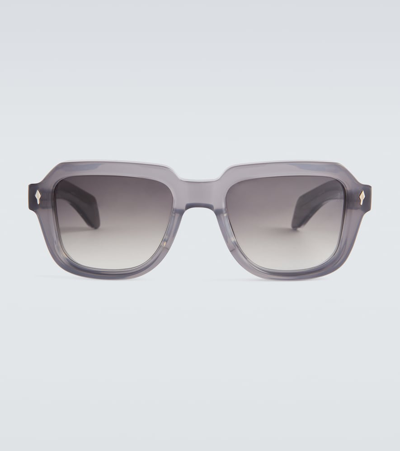 Shop Jacques Marie Mage Taos Square Sunglasses In Grey