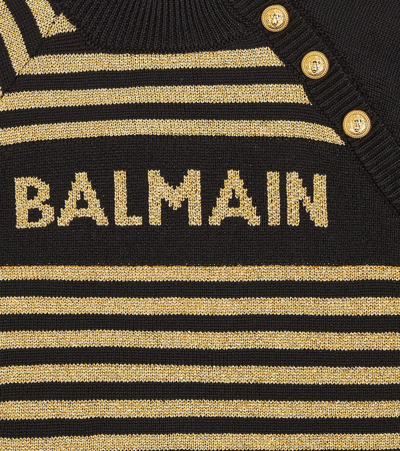 Balmain Striped Logo Wool-blend Sweater In Multicoloured