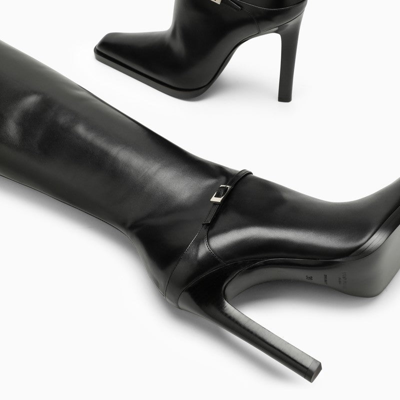 Shop Saint Laurent High Boots With Black Leather Heel Women
