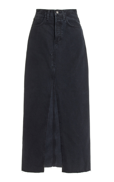 Shop Favorite Daughter The Sadie High-waisted Denim Maxi Skirt In Grey