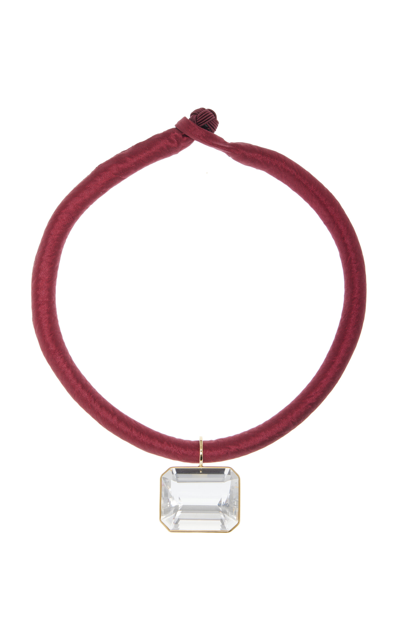 Shop Sauer Yvonne Crystal Silk Necklace In Red