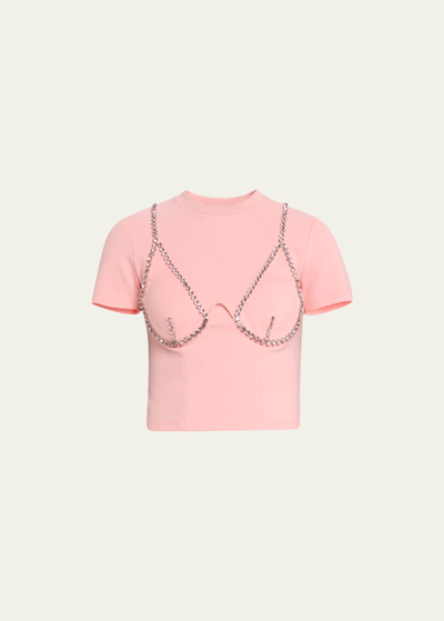 Shop Area Crystal V Cup T-shirt In Candy Rose
